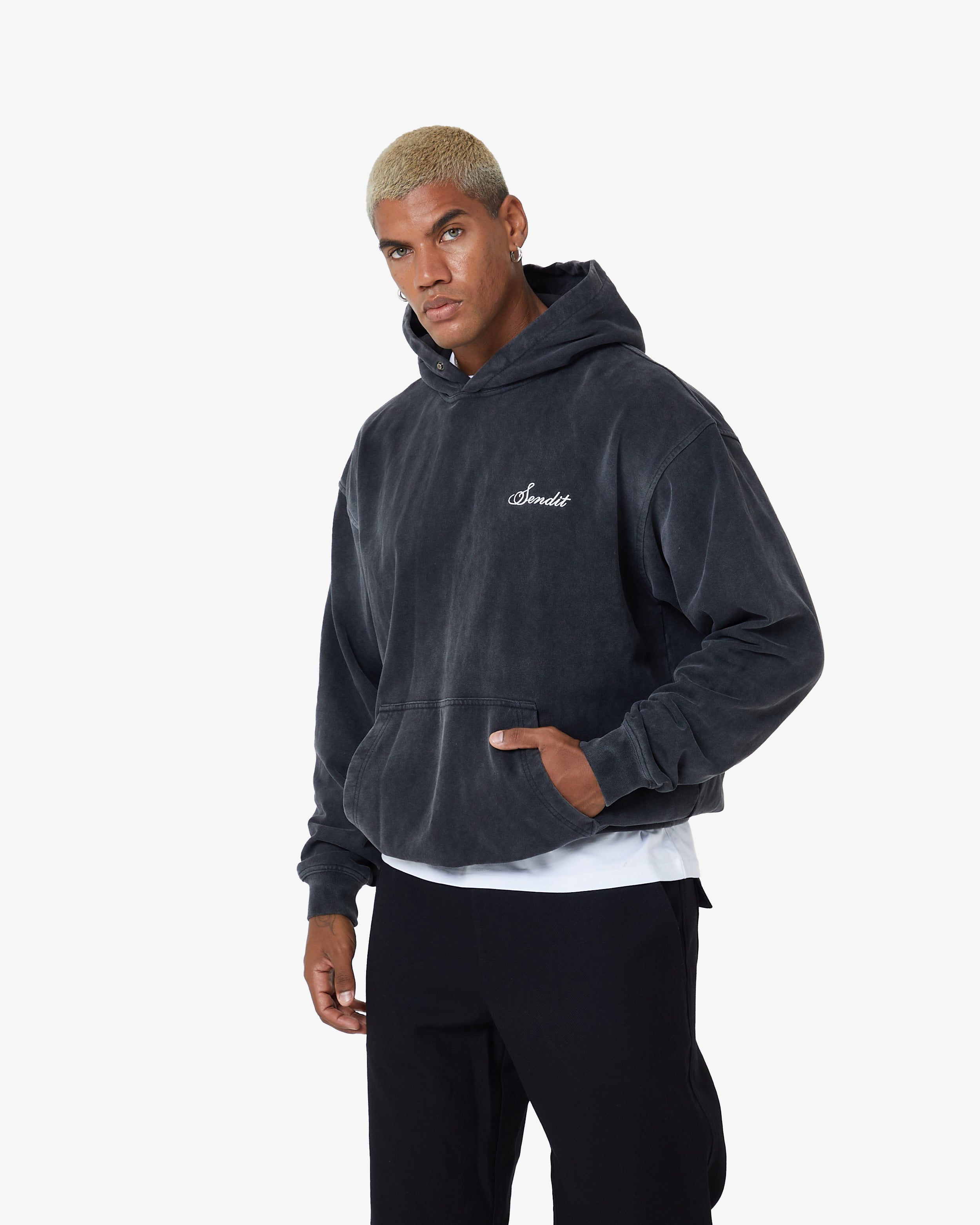 ミュージシャン SHADOWS S Logo HOODIE ASH XL Studio Hoodie in Ash Black