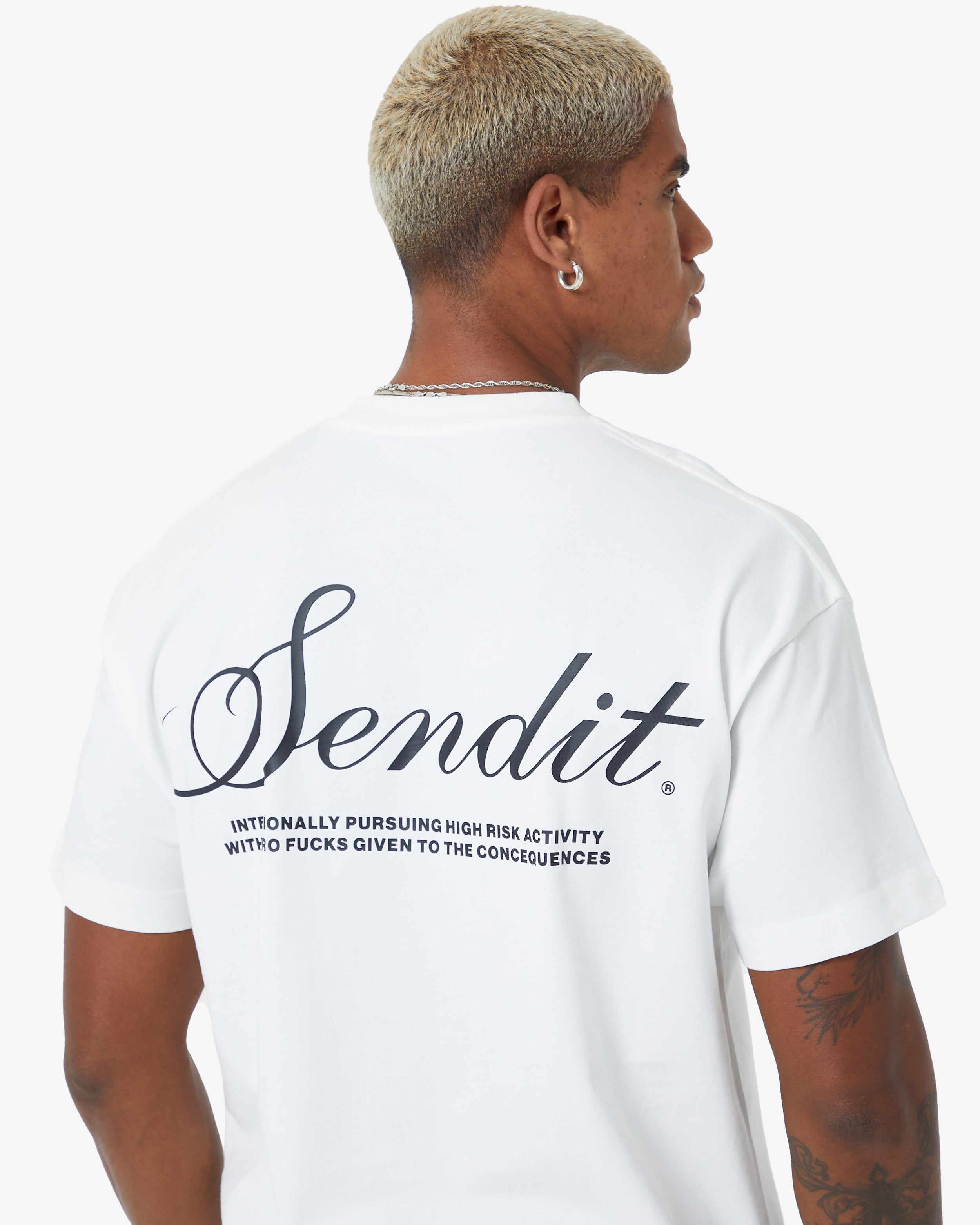 Sendit Lab Oversized Tee in Canvas White