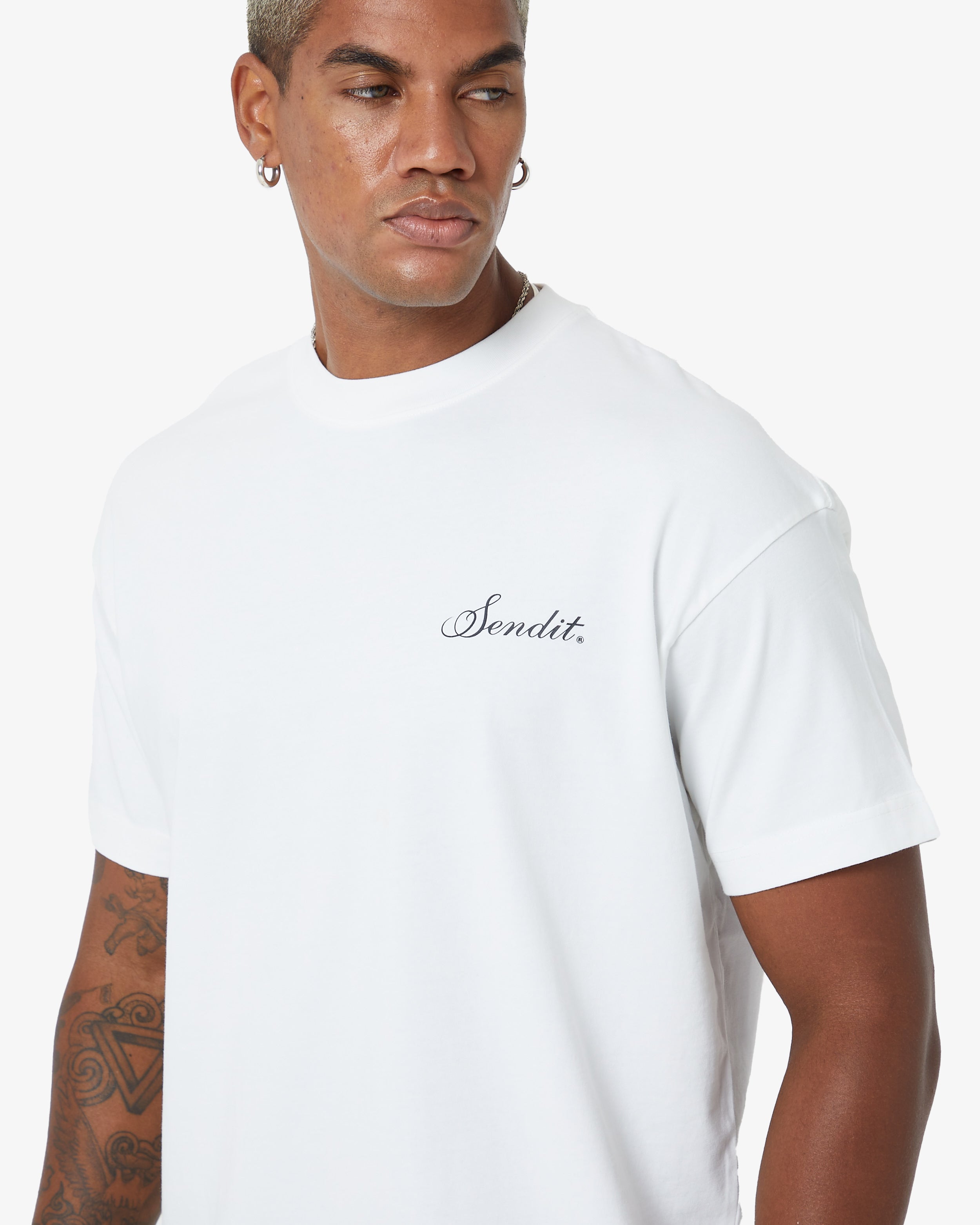 Sendit Lab Oversized Tee in Canvas White